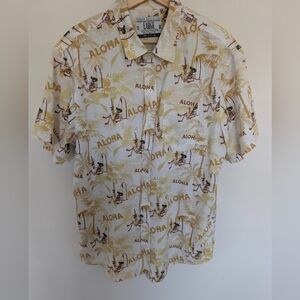 Savage Tacticians Hawaiian Shirt Mens Yellow Slay & Vacay Skeleton Aloha Large